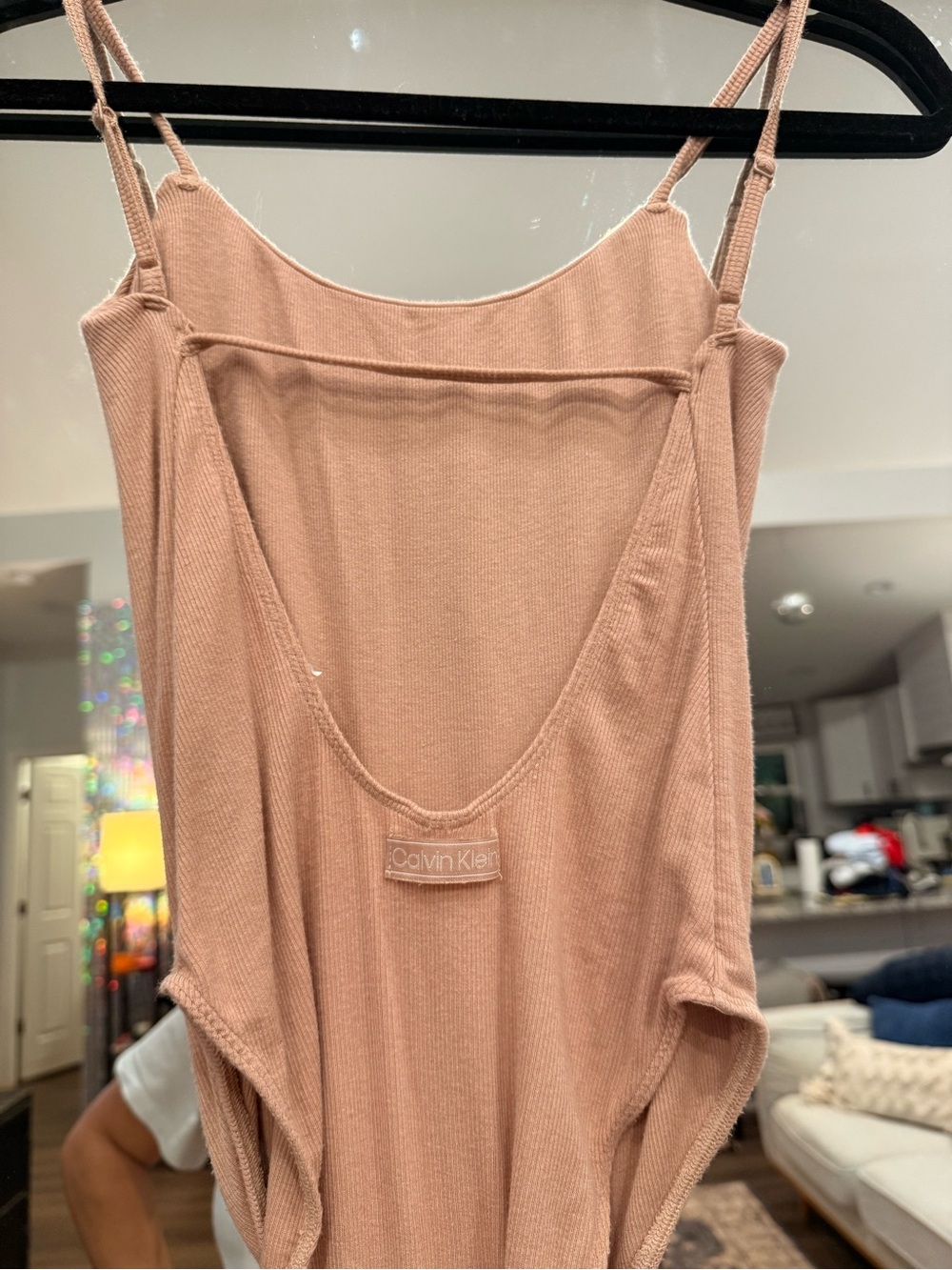 Calvin Klein Blush Ribbed One-Piece Bodysuit